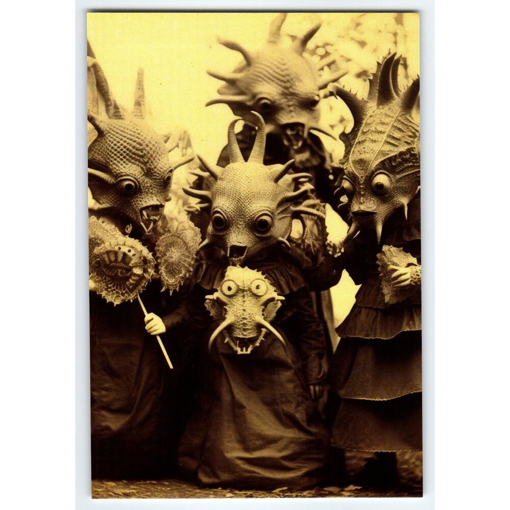 Halloween 4x6 Glossy Photo Surreal Creature Masks Costume Art 2001+